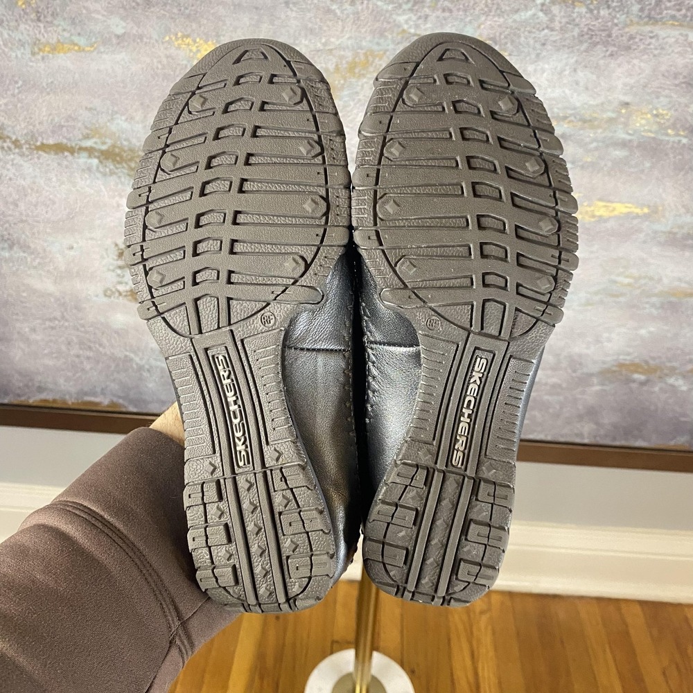 Skechers Relaxed Fit Shoes Womens Size 8.5 Gray Leather Slip On Loafers SN 49222 - Picture 10 of 10